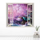 Purple Fairy Fantasy 3D Window Wall Sticker