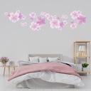 Purple Flowers Floral Headboard Wall Sticker