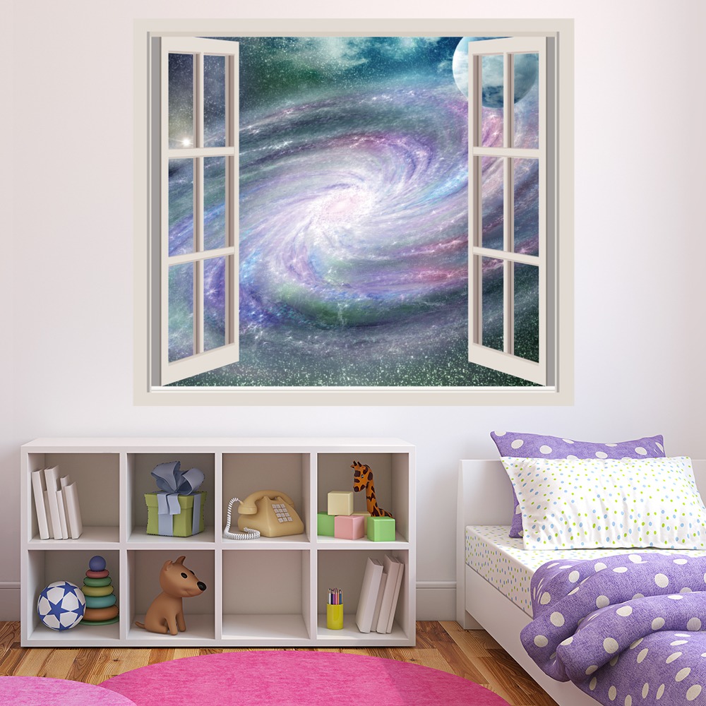 Purple Galaxy Spiral 3D Window Wall Sticker