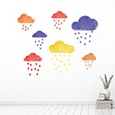 Rain Drops & Clouds Nursery Wall Sticker