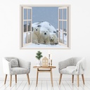Polar Bear Family 3D Window Wall Sticker