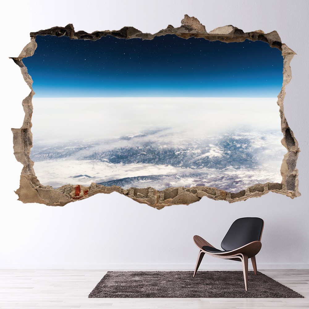 Planet Earth Space 3D Hole In The Wall Sticker