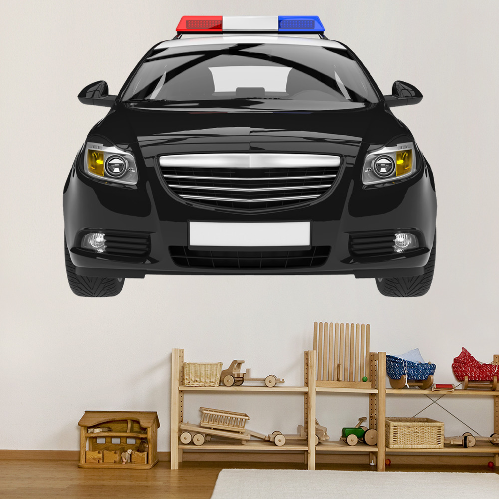 Police Car Front Emergency Vehicle Wall Sticker