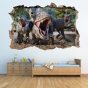 Raptors Attack 3D Hole In The Wall Sticker