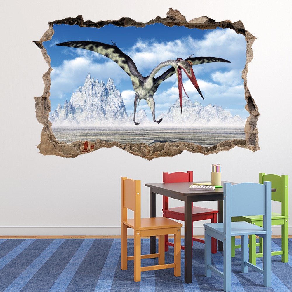 Pterodactyl Dinosaur 3D Hole In The Wall Sticker