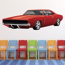 Red Dodge Car Wall Sticker