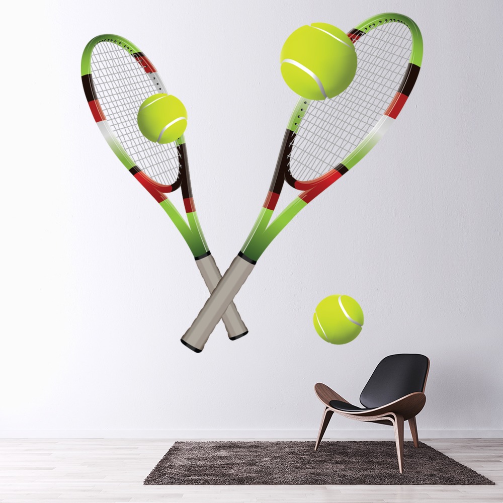 Red Green Tennis Bats Wall Sticker
