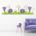 Purple Flowers Spring Garden Wall Sticker