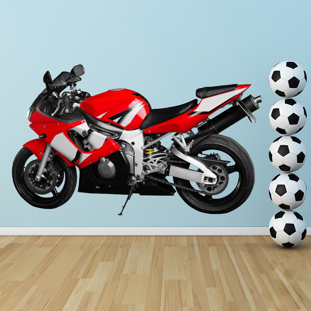 Red Motorbike Motorcycle Wall Sticker