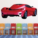 Red Sports Car Transport Wall Sticker
