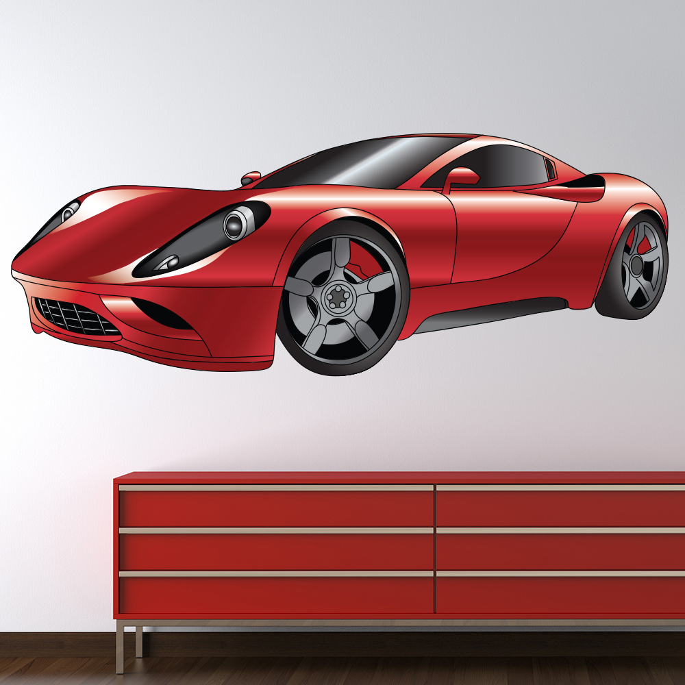 Red Sports Car Wall Sticker