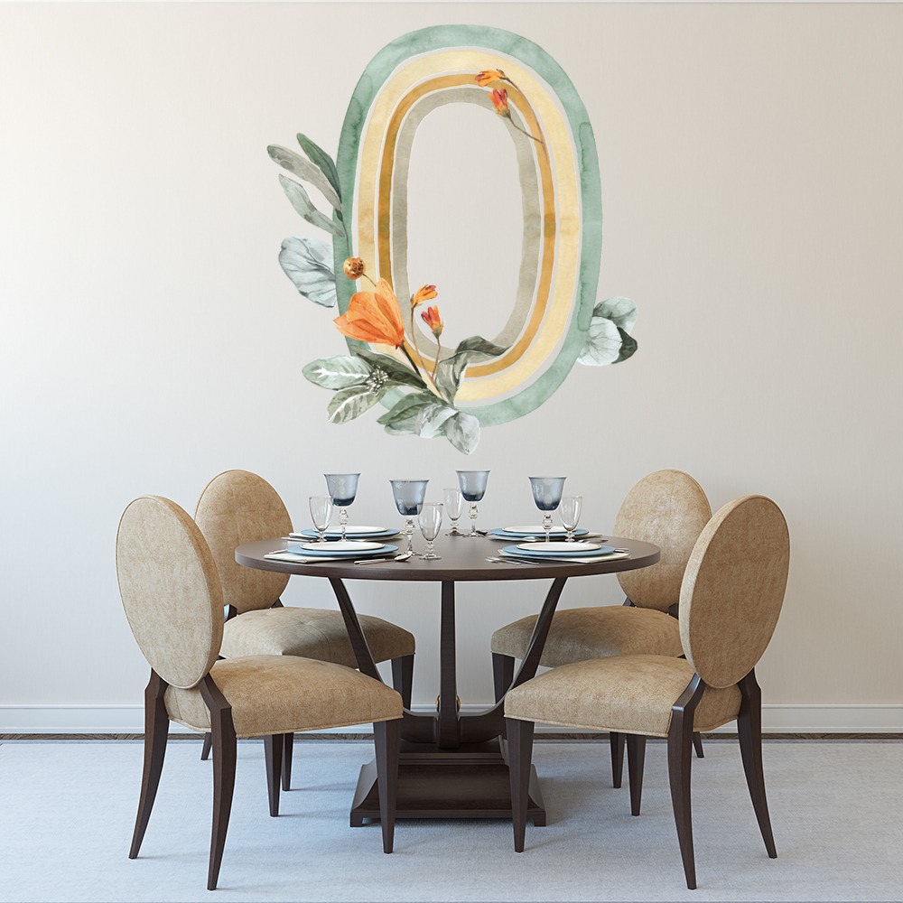 Rainbow Frame & Orange Flower Wall Sticker