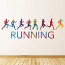 Rainbow Running Athletics Sports Run Wall Sticker