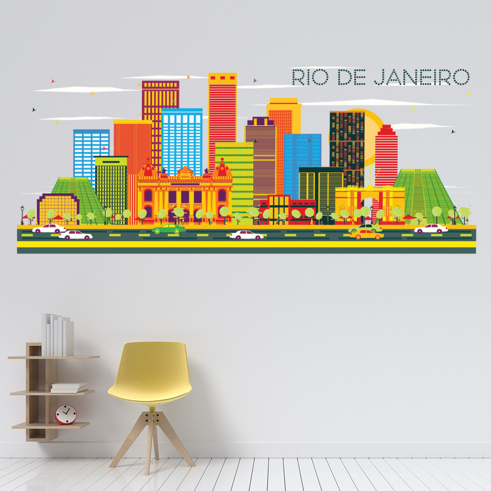 Rio De Janeiro Brazil City Skyline Wall Sticker