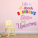 Rainbows & Glitter Unicorn Quote Wall Sticker