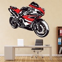 Red & White Yamaha R1 Motorbike Wall Sticker
