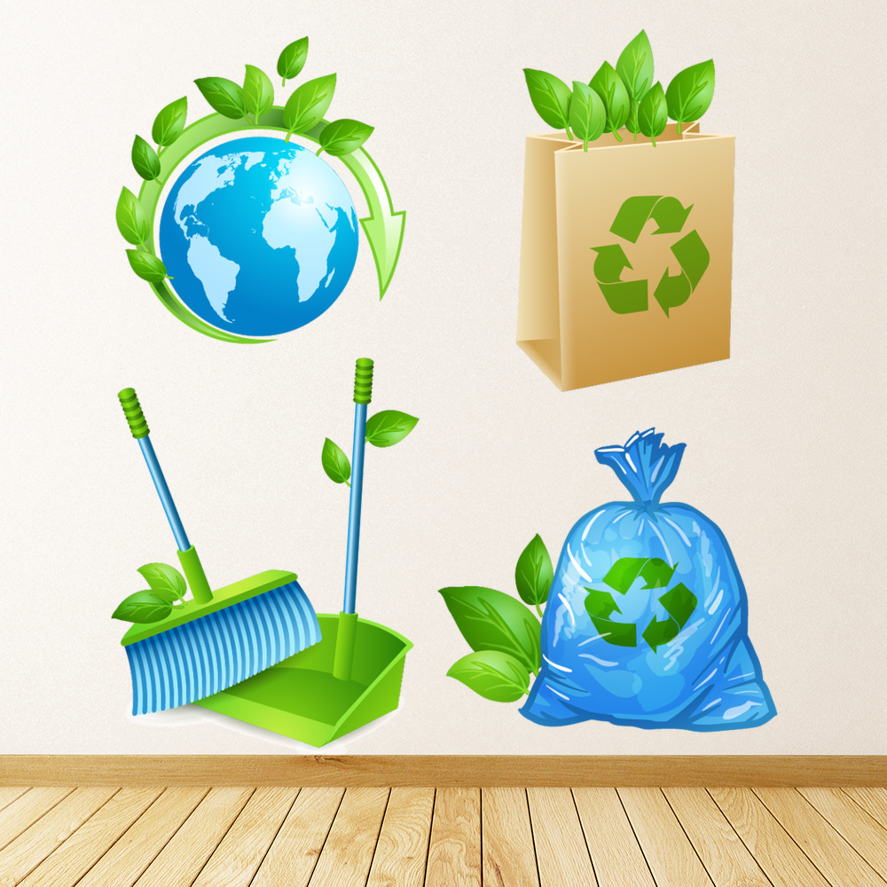 Recycle Symbols Environment Wall Sticker