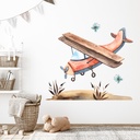 Red Airplane Aircraft Childrens Nursery Wall Sticker