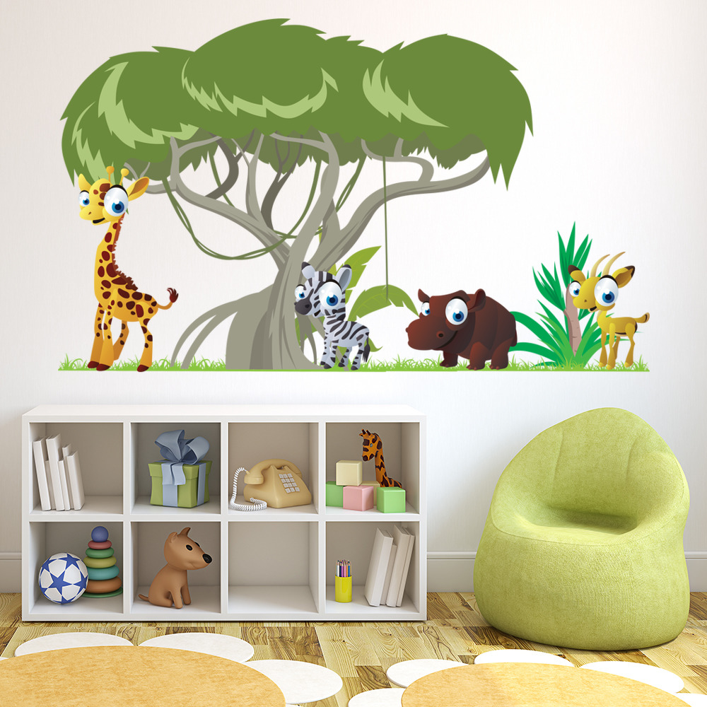 Safari Animal Scene Wall Sticker