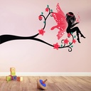 Red Flower Fairy Wall Sticker