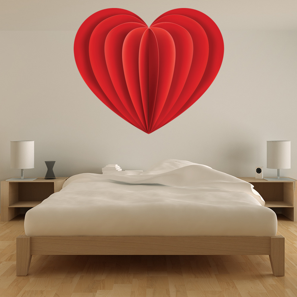 Red Heart Design Love Wall Sticker