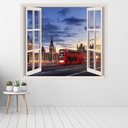 Red London Bus 3D Window Wall Sticker