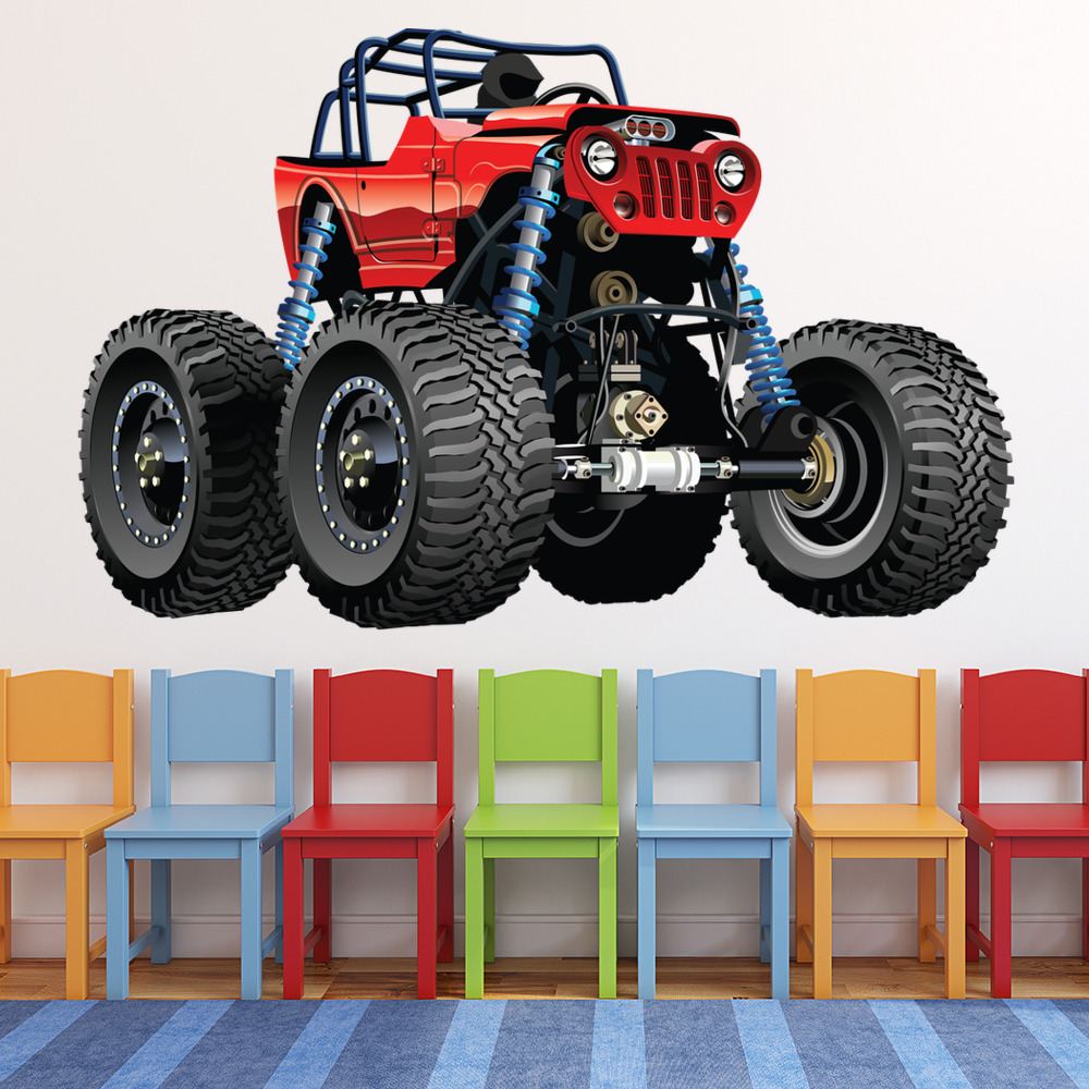 Red Monster Truck Wall Sticker