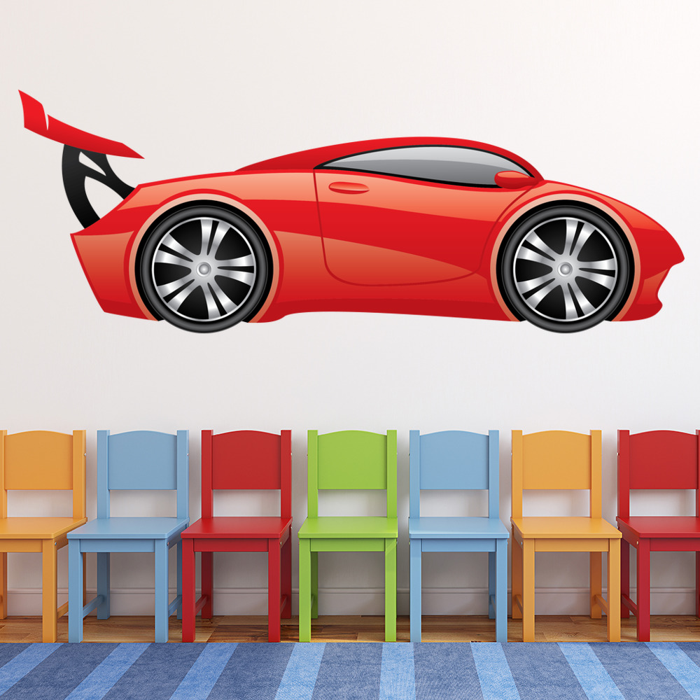 Red Race Car Wall Sticker