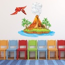 Red Pterodactyl Dinosaur Island Wall Sticker
