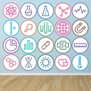 Science Symbols Chemistry Laboratory Wall Sticker Set