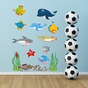 Shark Underwater Scene Wall Sticker Set