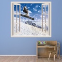 Ski Jump Winter Sports 3D Window Wall Sticker