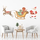 Santa On Sleigh Festive Christmas Wall Sticker