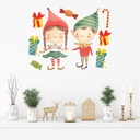 Santas Helpers Christmas Elves Wall Sticker