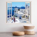 Santorini Greece 3D Window Wall Sticker