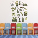 Soldier Army Kids Wall Sticker Set
