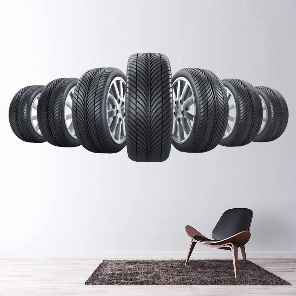 Car Tyres Garage Wall Sticker