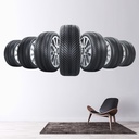 Car Tyres Garage Wall Sticker
