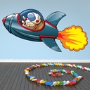 Space Rocket Wall Sticker