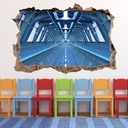 Space Station 3D Hole In The Wall Sticker