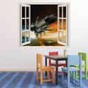 Spaceship 3D Window Wall Sticker