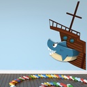 Shark Shipwreck Wall Sticker