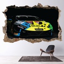 Sports Race Car 3D Hole In The Wall Sticker