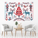 Christmas Tree, Reindeer & Decorations Festive Wall Sticker