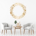 Festive Gold Wreath Christmas Wall Sticker