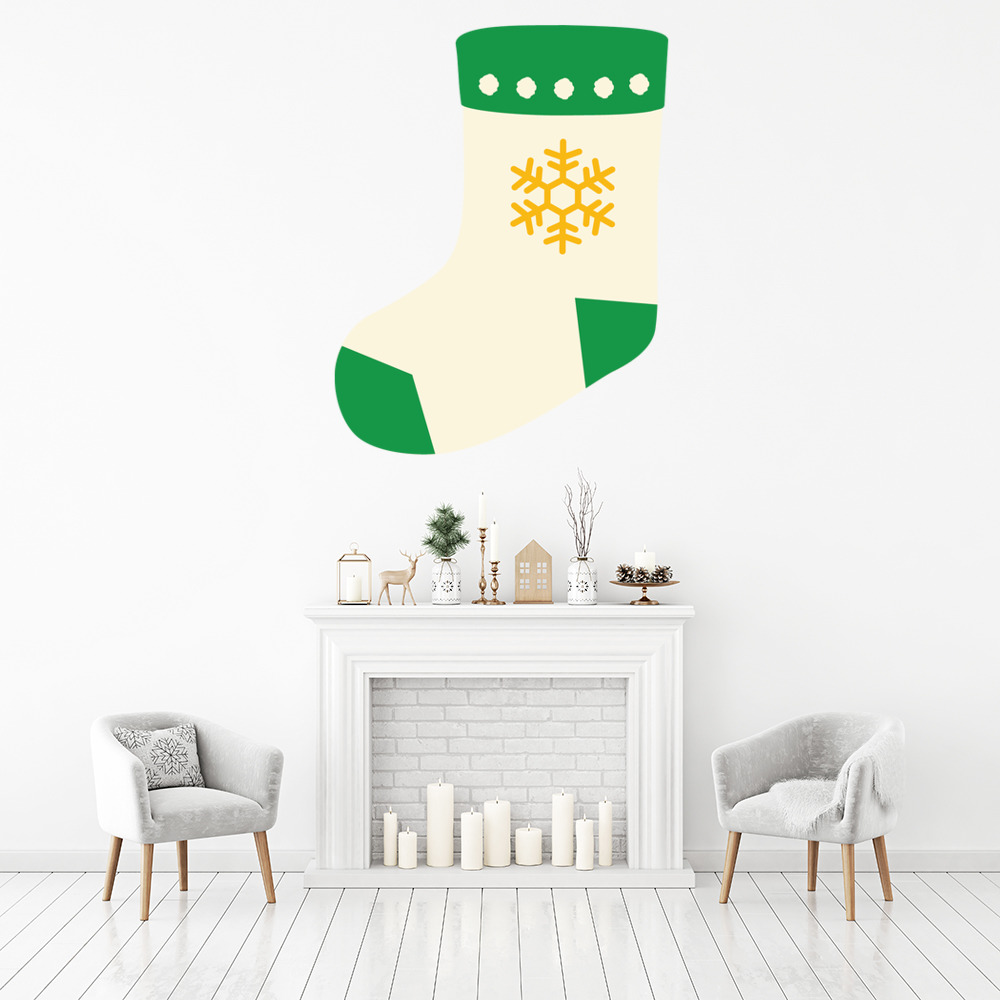Snowflake Stocking Christmas Wall Sticker