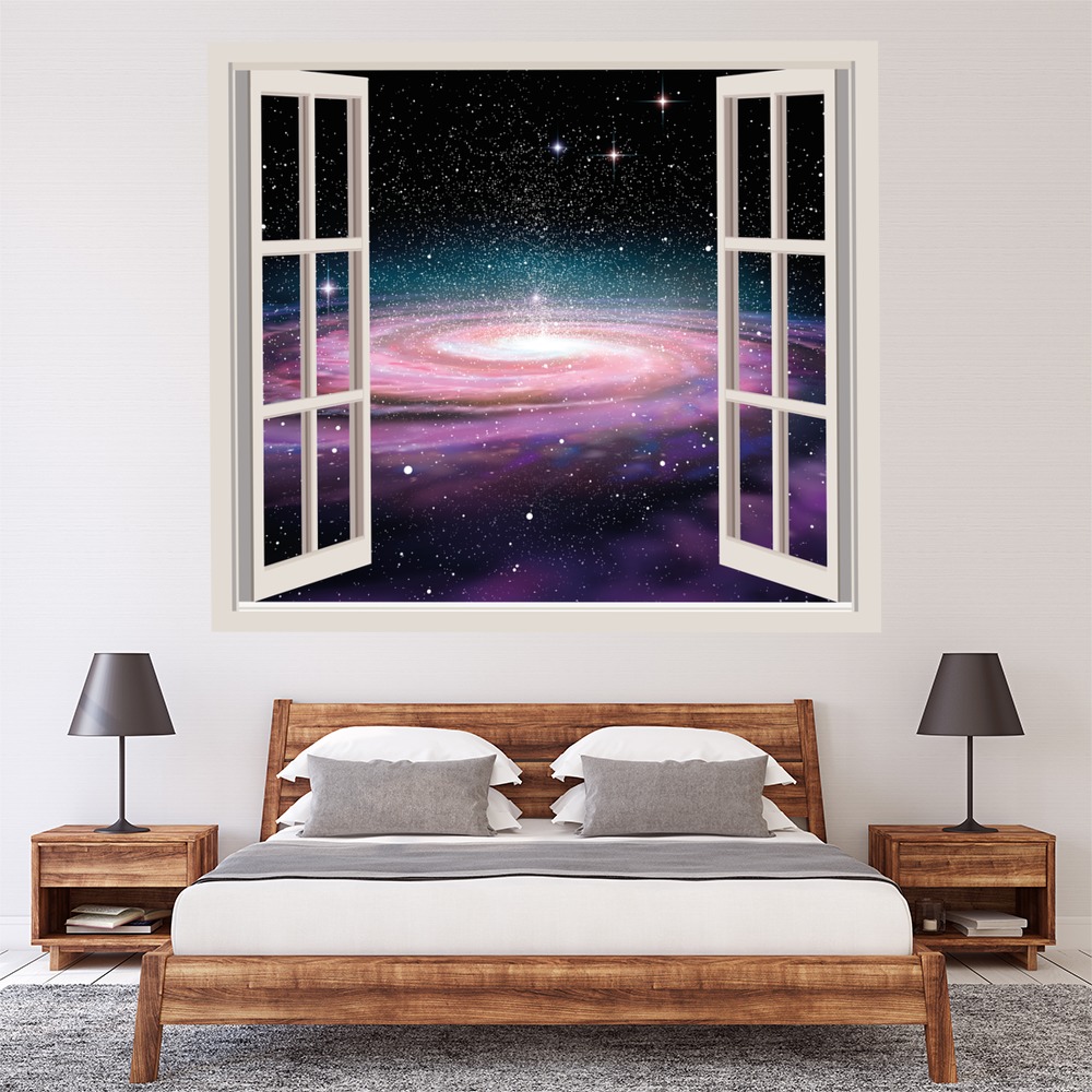 Space Galaxy Spiral 3D Window Wall Sticker