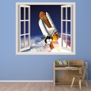 Space Rocket Launch 3D Window Wall Sticker