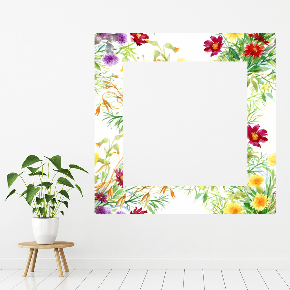 Spring Flower Floral Frame Wall Sticker