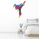 Standing Kick Female Karate Martial Arts Wall Sticker